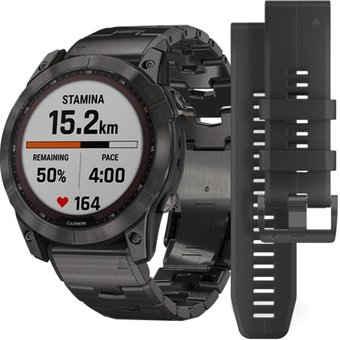Умные часы Garmin Fenix 7X Sapphire Solar (серый карбон/серый карбон титан)