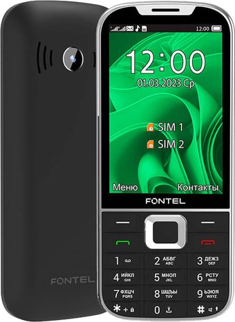 Телефон Fontel FP350 (черный/серебристый)