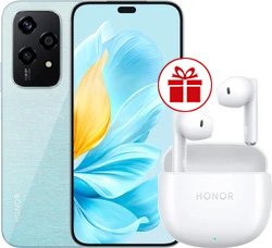 Телефон HONOR 200 Lite 8GB/256GB международная версия (мерцающий голубой) и наушники HONOR Earbuds X6 (белый) по акции