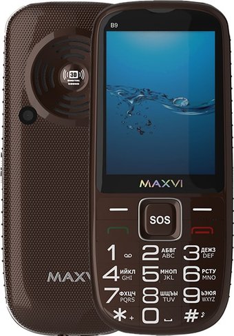 Телефон Maxvi B9 (коричневый)