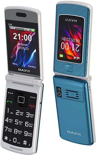 Телефон Maxvi E28 (голубой)