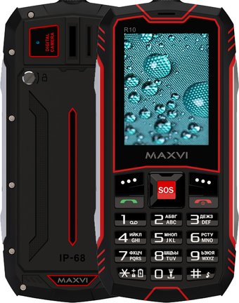 Телефон Maxvi R10 (черный/красный)