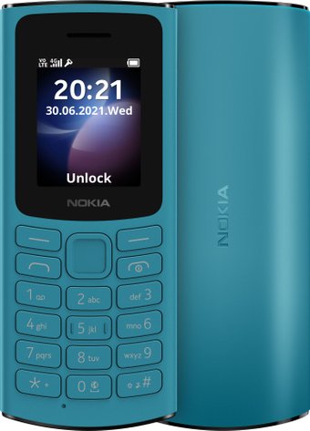 Телефон Nokia 105 4G Dual SIM (бирюзовый)