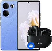 Телефон Tecno Camon 20 Pro 8GB/256GB + Tecno TWS Earphone BD03 (голубая фиалка)