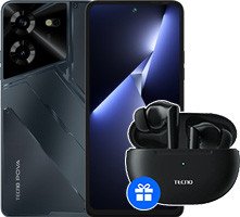 Телефон Tecno Pova 5 8GB/256GB + Tecno TWS Earphone BD03 (черный)