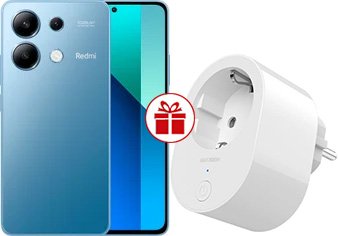 Телефон Xiaomi Redmi Note 13 8GB/512GB с NFC международная версия (ледяной синий) и Xiaomi Smart Plug 2 Wi-Fi по акции
