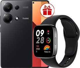 Телефон Xiaomi Redmi Note 13 Pro 4G 8GB/256GB с NFC международная версия (полуночный черный) и Redmi Watch 3 Active (черный) по акции