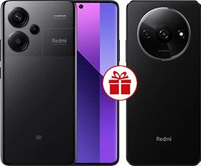 Телефон Xiaomi Redmi Note 13 Pro+ 5G 8GB/256GB с NFC международная версия (полуночный черный) и Redmi A3 3GB/64GB (полуночный черный) по акции