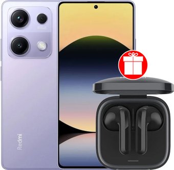 Телефон Xiaomi Redmi Note 14S 8GB/256GB международная версия (перламутровый фиолетовый) + наушники Xiaomi Redmi Buds 6 Active (черный) по акции