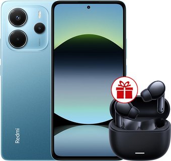 Телефон Xiaomi Redmi Note 14 8GB/256GB международная версия (синий) + наушники Xiaomi Redmi Buds 6 Lite (черный) по акции