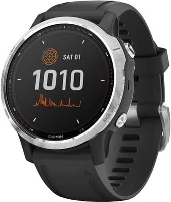 Умные часы Garmin Fenix 6 Solar (серебристый/черный)