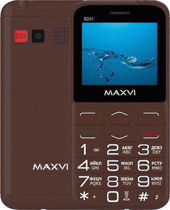 Телефон Maxvi B231 (коричневый)