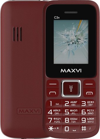 Телефон Maxvi C3n (винный красный)