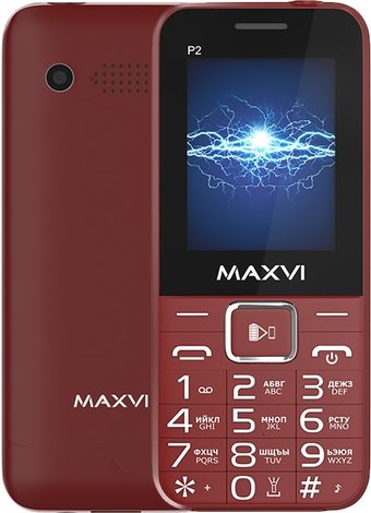 Телефон Maxvi P2 (винный красный)