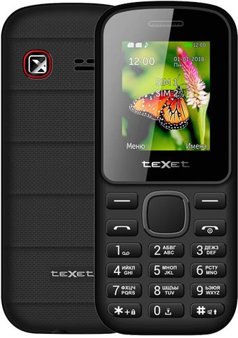 Телефон TeXet TM-130 (черный/красный)