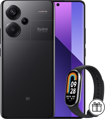 Телефон Xiaomi Redmi Note 13 Pro+ 5G 12GB/512GB с NFC международная версия (полуночный черный) и Xiaomi Smart Band 8 (серый) по акции
