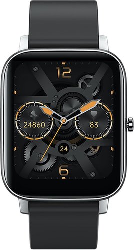 Умные часы Awei H6 (серебристый, с черным силиконовым ремешком)