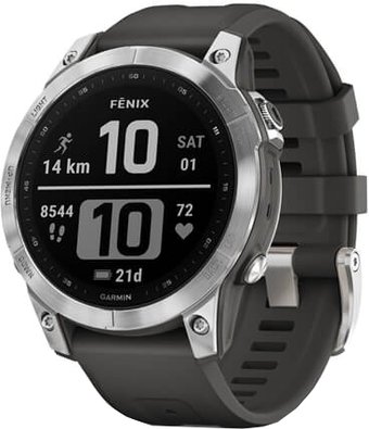 Умные часы Garmin Fenix 7 Solar (серебристый/графитовый)