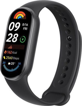 Фитнес-браслет Xiaomi Smart Band 9 NFC (черный, с черным силиконовым ремешком, китайская версия)