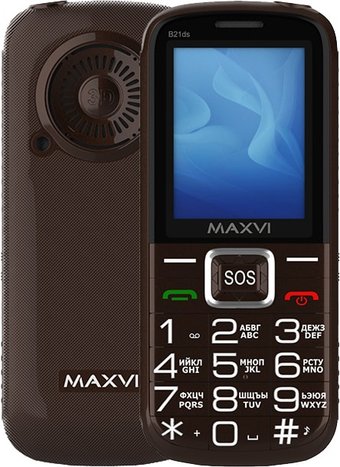 Телефон Maxvi B21ds (коричневый)