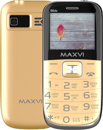 Телефон Maxvi B6ds (золотистый)