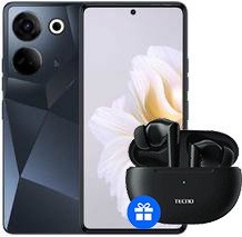 Телефон Tecno Camon 20 Pro 8GB/256GB + Tecno TWS Earphone BD03 (предрассветный черный)