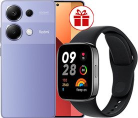 Телефон Xiaomi Redmi Note 13 Pro 4G 12GB/512GB с NFC международная версия (лавандовый) и Redmi Watch 3 Active (черный) по акции
