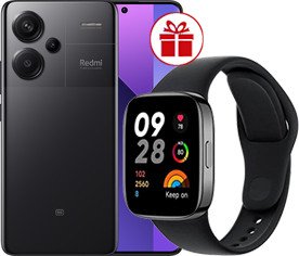 Телефон Xiaomi Redmi Note 13 Pro+ 5G 8GB/256GB с NFC международная версия (полуночный черный) и Redmi Watch 3 Active (черный) по акции