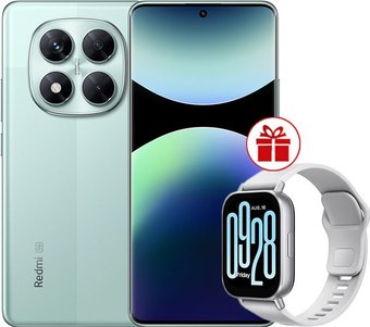 Телефон Xiaomi Redmi Note 14 Pro 5G 12GB/256GB международная версия (зеленый) + умные часы Xiaomi Redmi Watch 5 Active (серебристый) по акции