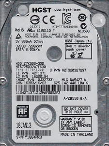 HGST Travelstar Z7K500 (HTS725032A7E630) 320 Gb