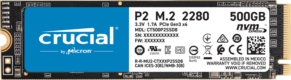 SSD Crucial P2 (CT500P2SSD8) 500Gb