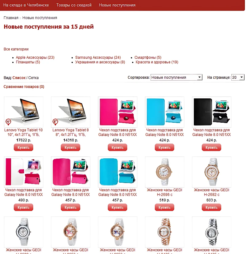 Новые поступления за N дней