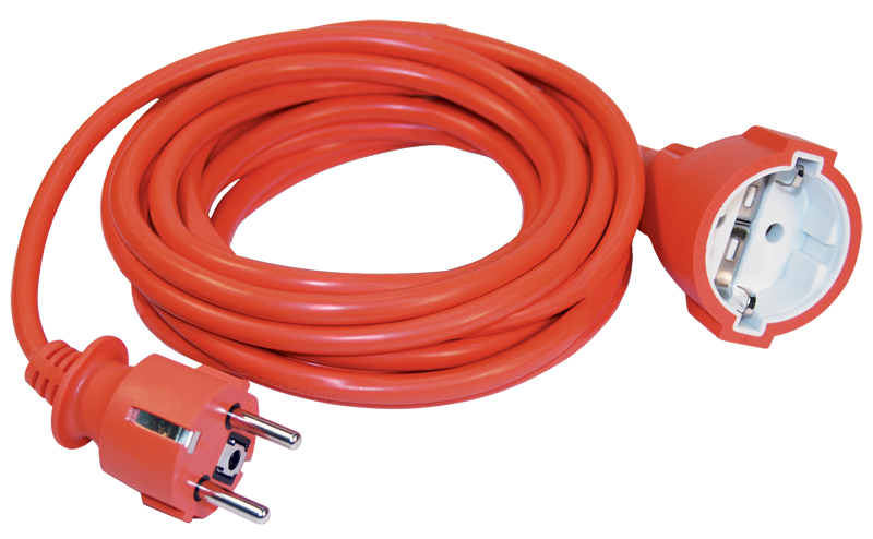 Шнур УШ-01РВ оранж. с вилкой и розеткой 2P+PE 3х1,0/10метров ИЭК