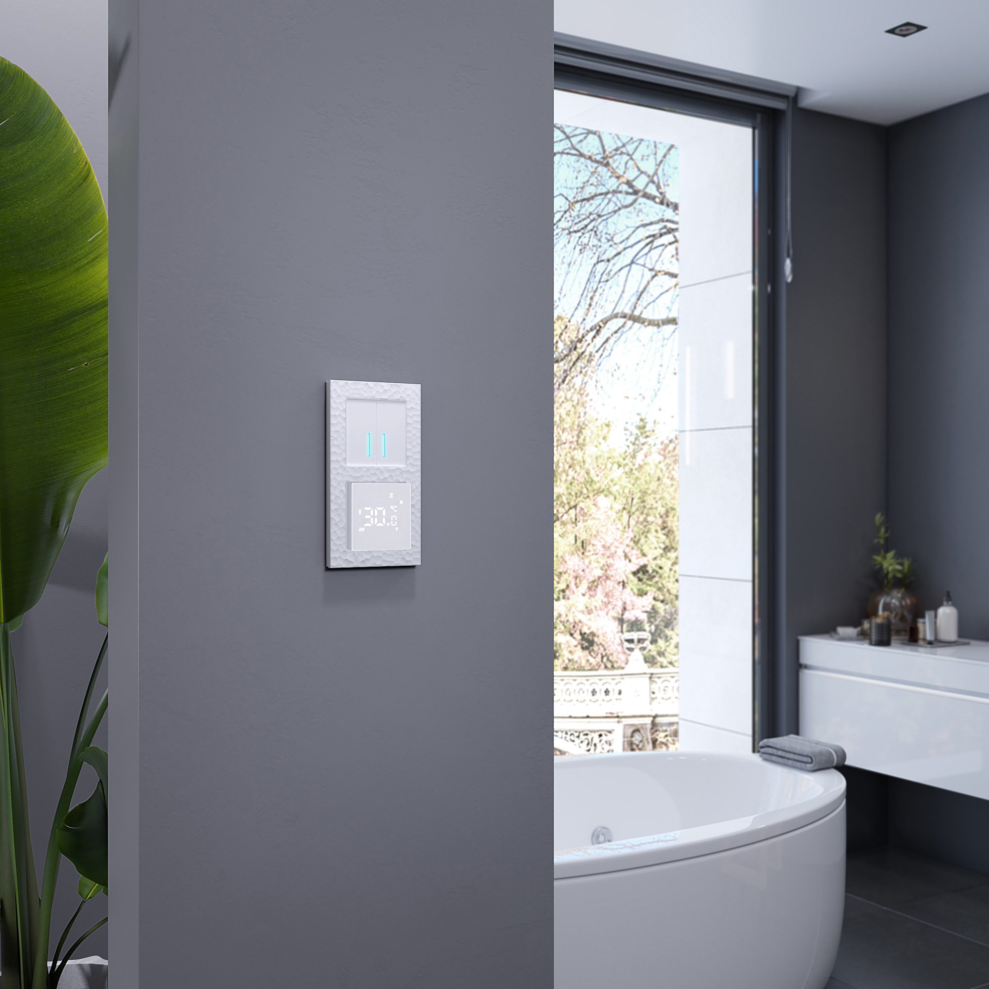 Умный сенсорный терморегулятор  для теплого пола Wi-Fi (белый)