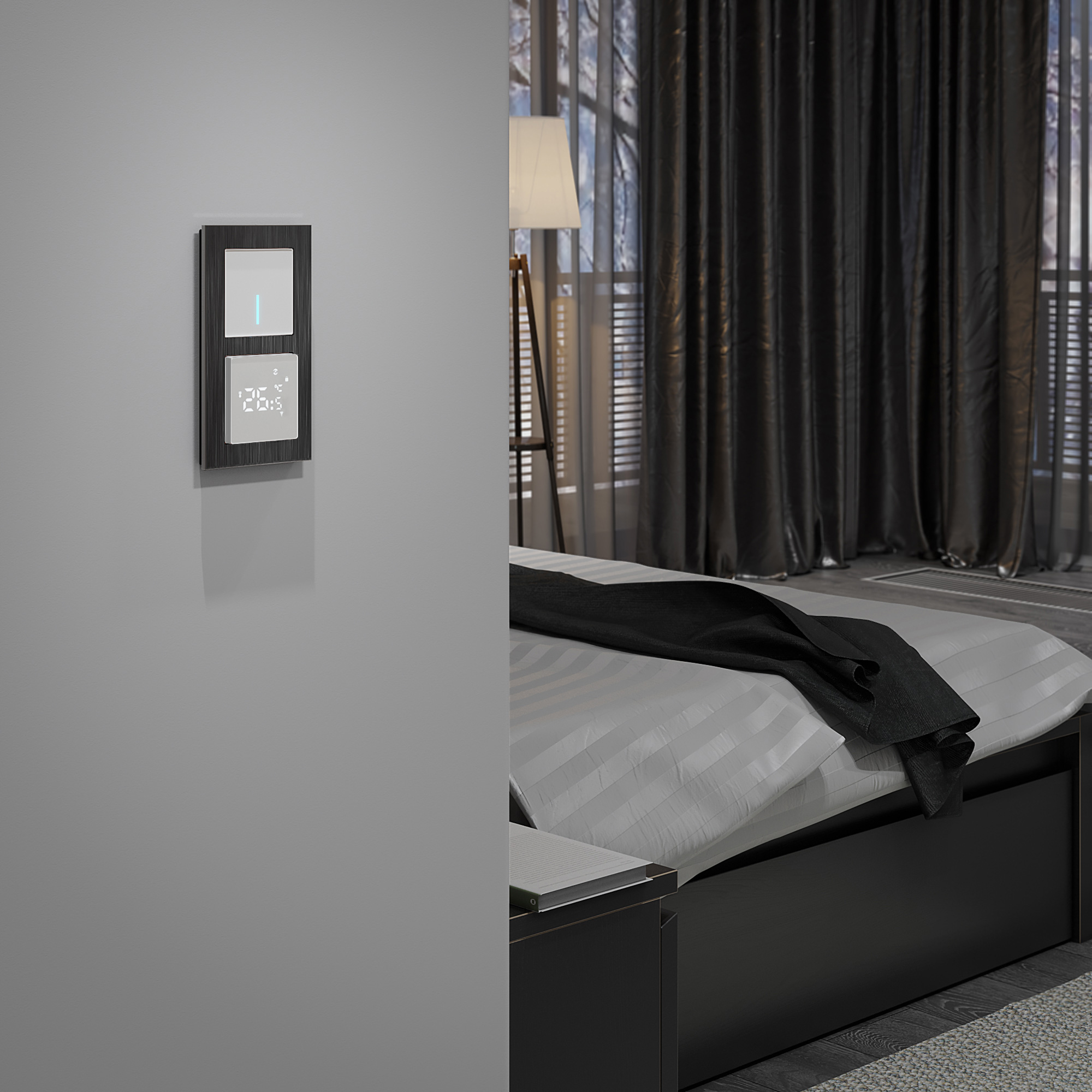 Умный сенсорный терморегулятор  для теплого пола Wi-Fi (белый)