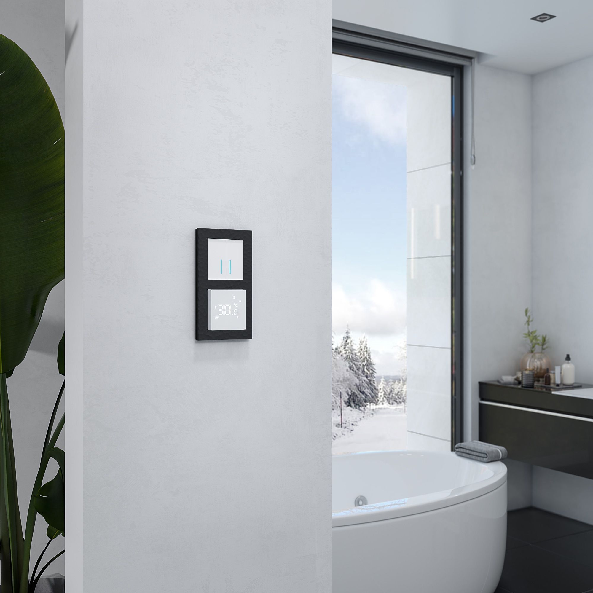 Умный сенсорный терморегулятор  для теплого пола Wi-Fi (белый)