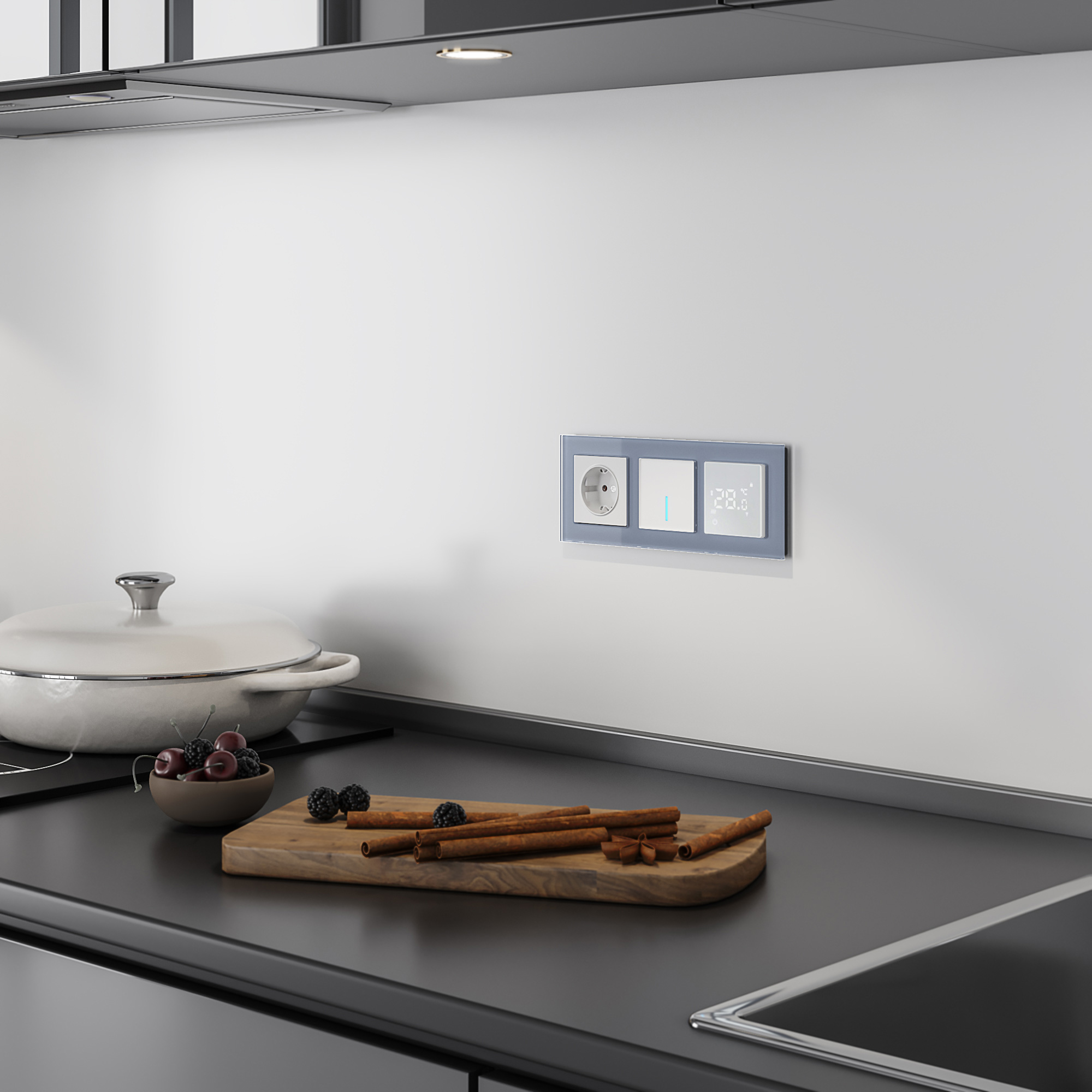 Умный сенсорный терморегулятор  для теплого пола Wi-Fi (белый)