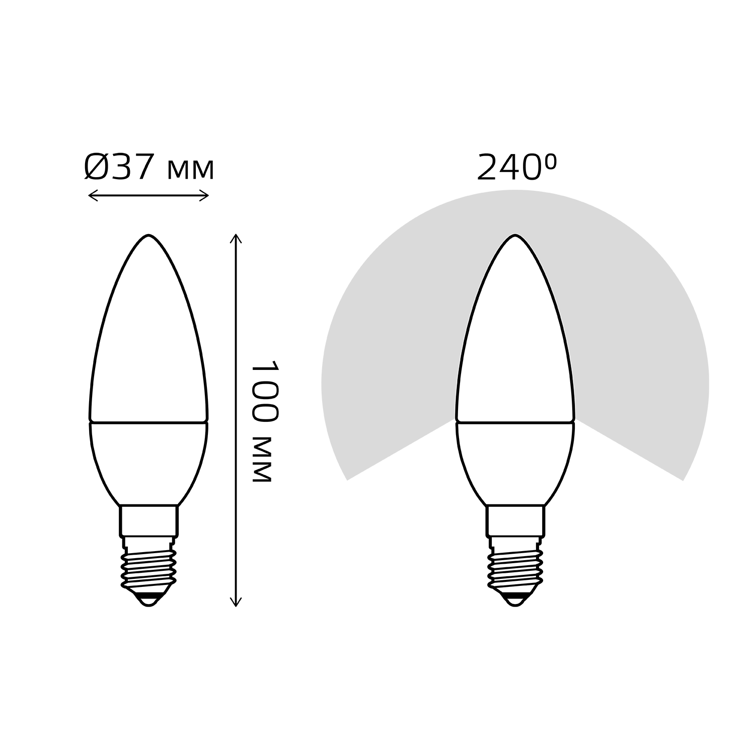 Лампа Gauss Elementary LED свеча 6W E14 2700K