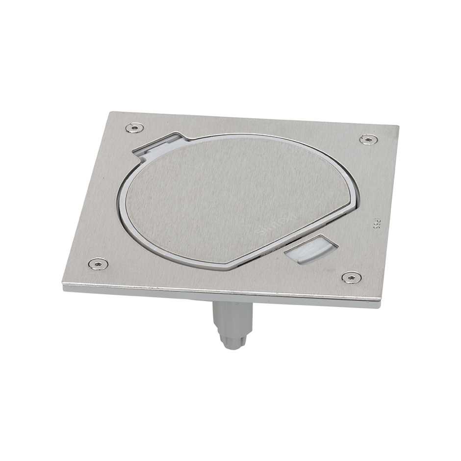 Влагостойкая основа Simon Connect IP66 с розеткой 2к+з и интернет розеткой Cat. 5e UTP (нержавеющая сталь)