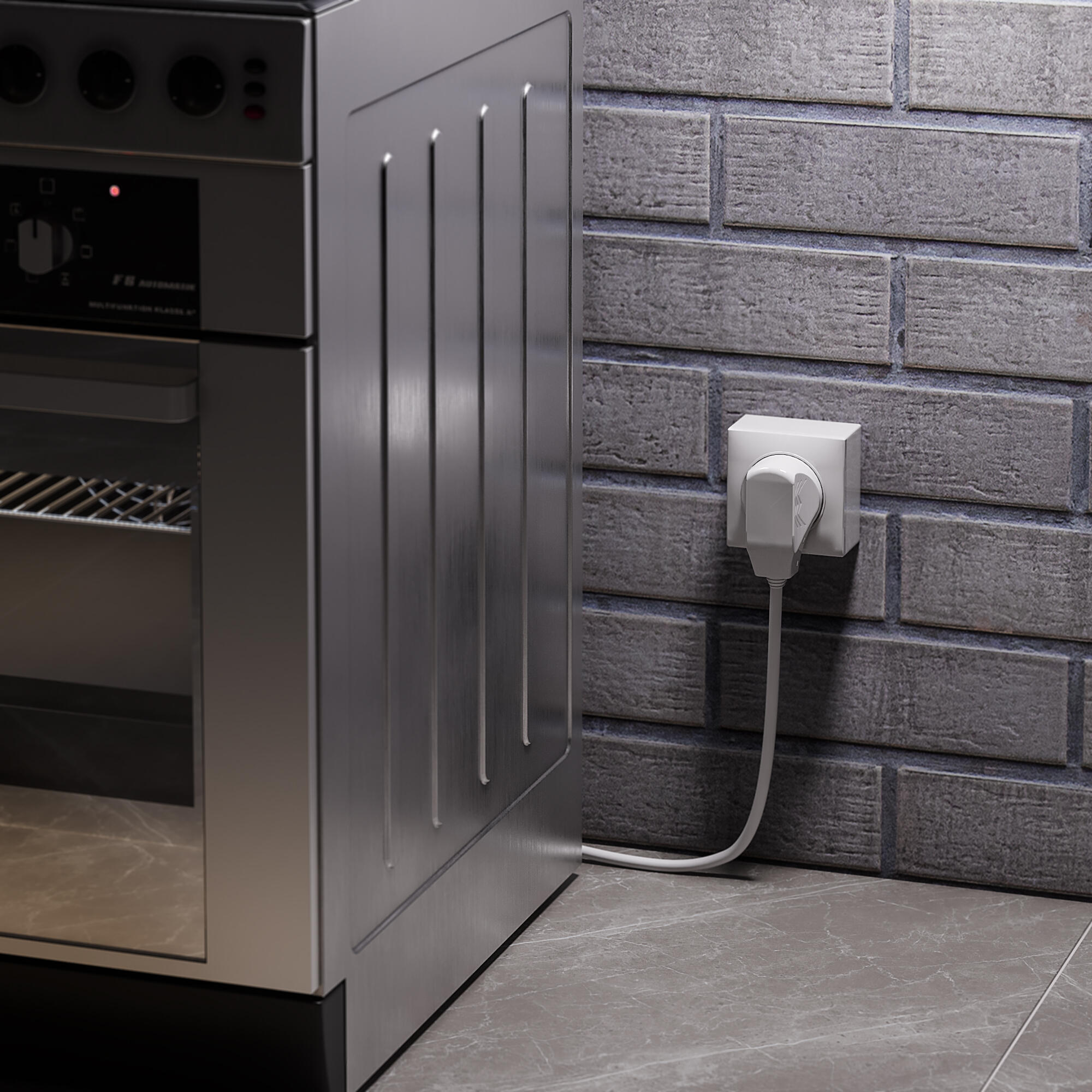 Розетка с вилкой Werkel  для электроплиты 32А 250В, коробка в стену (белый)