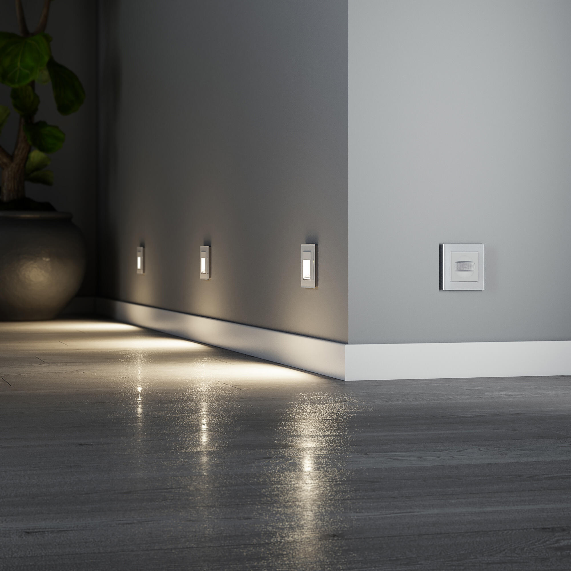 Датчик движения 500 Вт, двухпроводный (белый)