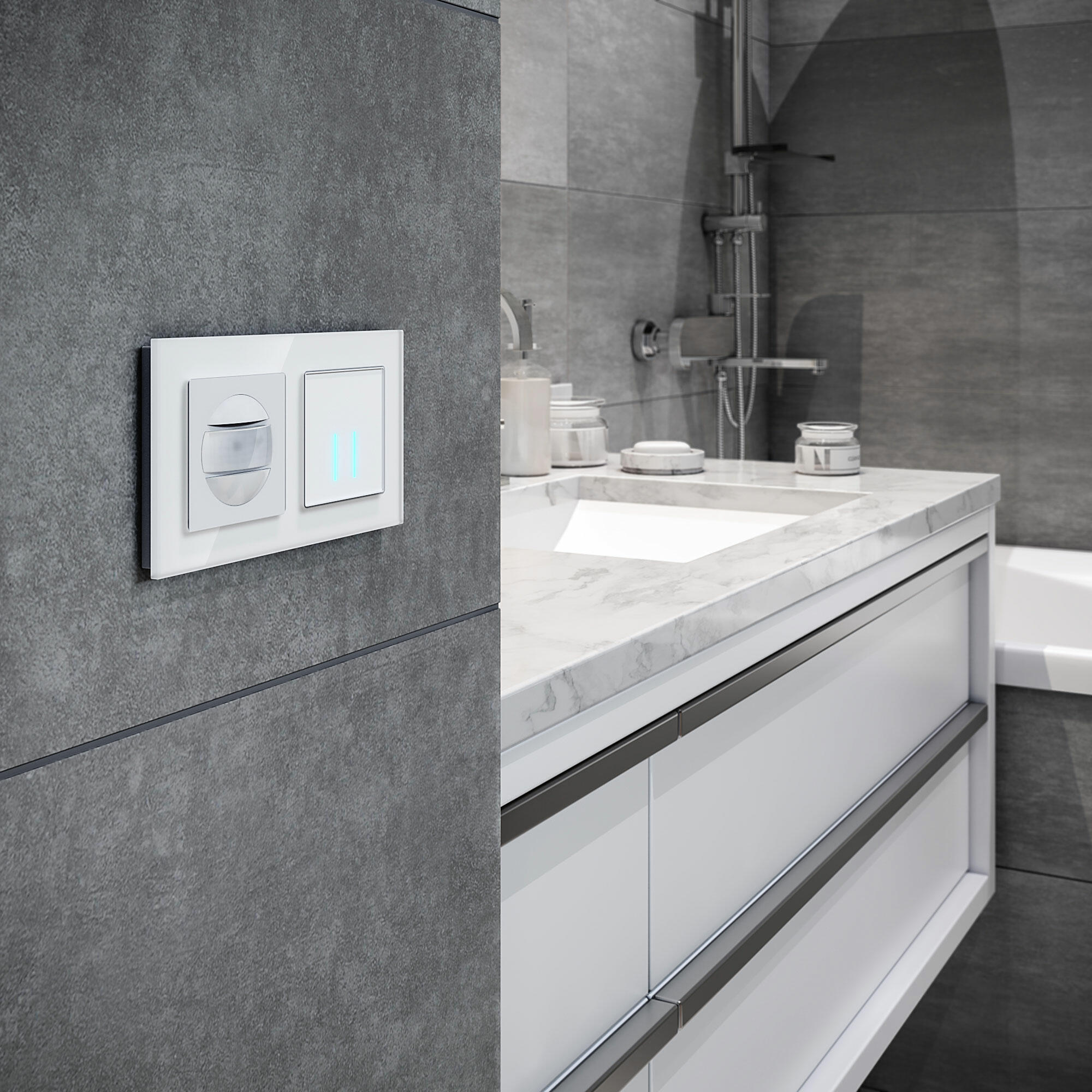 Датчик движения 500 Вт, двухпроводный (белый)