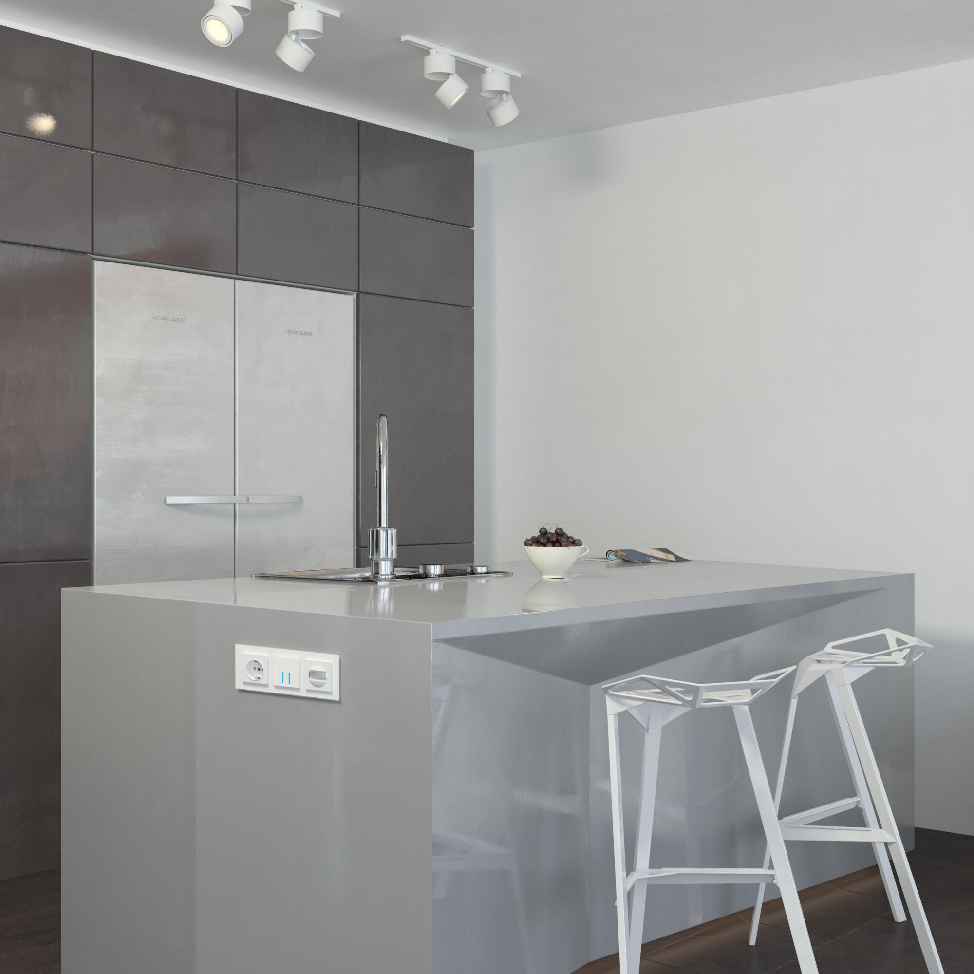 Датчик движения 500 Вт, двухпроводный (белый)