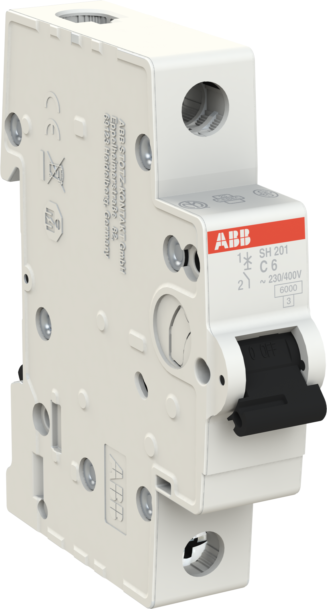 Автоматический выключатель ABB SH201 - 1P - 6A - C - 6kA - 1M - 400В