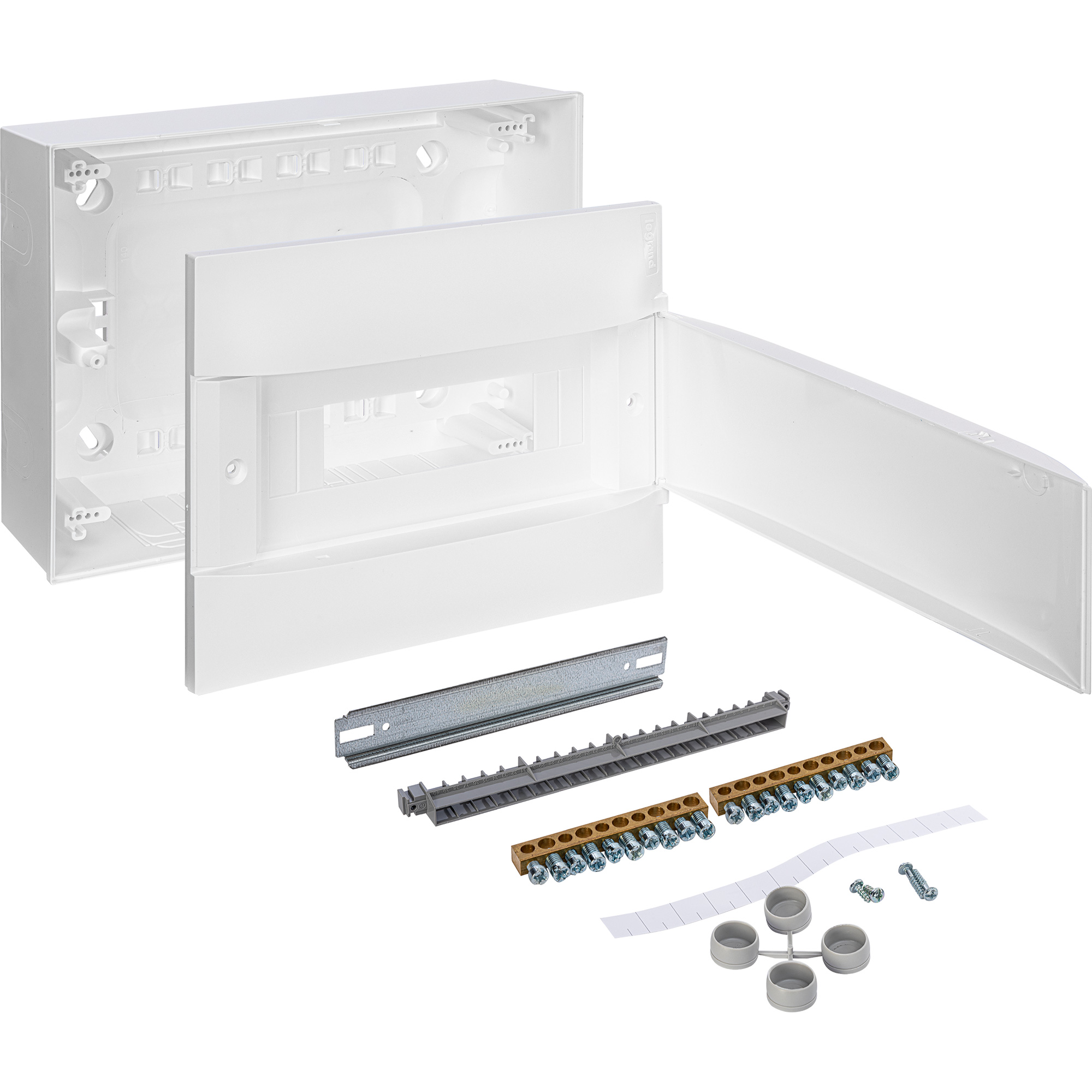 Щиток настенный с дверцей 12 модулей с DIN-рейкой IP40 белый