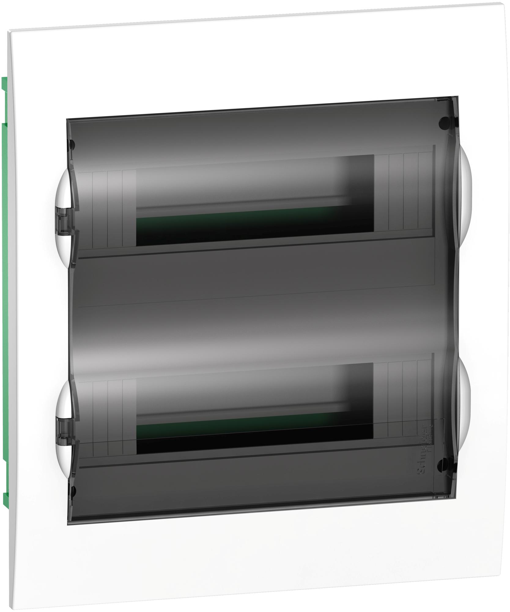 Щиток встраиваемый с дверцей 24 модуля с 2 DIN-рейками IP40 белый