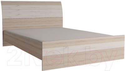 Полуторная кровать Интерлиния Коламбия КЛ-001-2 140 с основанием (дуб сонома/дуб белый)