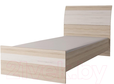 Односпальная кровать Интерлиния Коламбия КЛ-001-3 90 с основанием (дуб сонома/дуб белый)