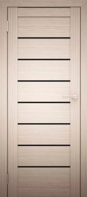 Дверь межкомнатная Юни Амати 01 60x200 (дуб беленый/стекло черное)