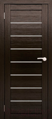 Дверь межкомнатная Юни Амати 01 60x200 (дуб венге/стекло белое)